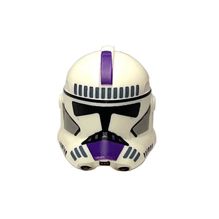 Minifigure, Headgear Helmet SW Clone Trooper (Phase 2) with Dark Purple 187th Legion Pattern, Part# 11217pb19 Part LEGO® White Very Good