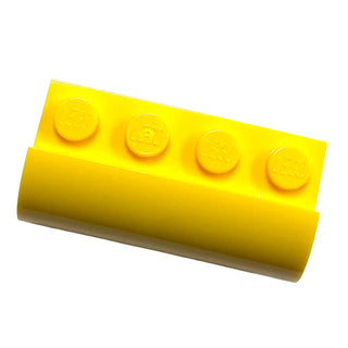 Slope, Curved 2 x 4 x 1 1/3 with 4 Recessed Studs, Part# 6081 Part LEGO® Yellow