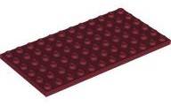Plate 6x12, Part# 3028 Part LEGO® Dark Red 1 Part