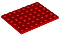 Plate 6x8, Part# 3036 Part LEGO® Red 1 Part