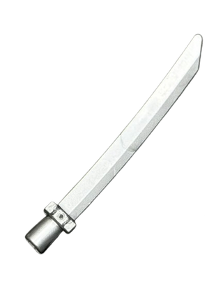 Minifigure, Weapon Sword Blade with Bar, Square Crossguard, Part #37341c Part LEGO® Flat Silver