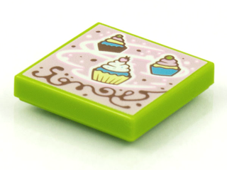 Tile 2 x 2 with Groove with BeatBit Album Cover - Cupcakes Pattern Item No: 3068bpb1618  LEGO®   