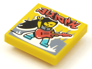 Tile 2 x 2 with Groove with BeatBit Album Cover - Rock Guitarist Pattern, 3068bpb1630  LEGO®   