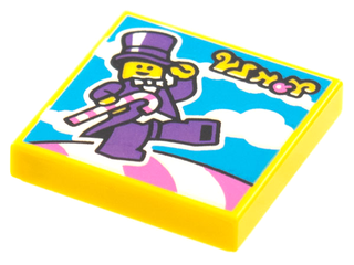Tile 2 x 2 with Groove with BeatBit Album Cover - Minifigure in Purple Suit with Candy Cane Pattern, 3068bpb1779  LEGO®   
