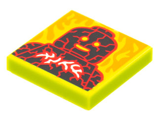 Tile 2 x 2 with Groove with BeatBit Album Cover - Lava Minifigure with Cracks and Fire Pattern, 3068bpb1782  LEGO®   