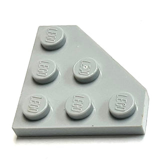 Wedge, Plate 3 x 3 Cut Corner, Part# 2450 Part LEGO® Light Bluish Gray
