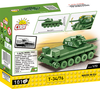 COBI T-34/76 Tank 1:72 Scale: Set #3088 Cobi Kit Cobi Toys