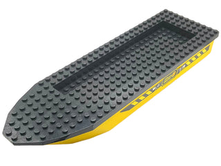 Boat, Hull Unitary 32 x 10 x 1 2/3 with Black Top with Res-Q Pattern, Part# 71610c02pb01 Part LEGO®