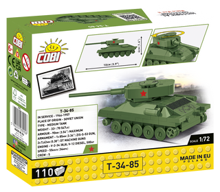 COBI T-34-85 Tank 1:72 Scale: Set #3092 Cobi Kit Cobi Toys