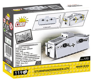 COBI SturmPanzerWagen A7V Tank 1:72 Scale: Set #3094 Cobi Kit Cobi Toys