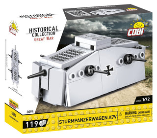 COBI SturmPanzerWagen A7V Tank 1:72 Scale: Set #3094 Cobi Kit Cobi Toys