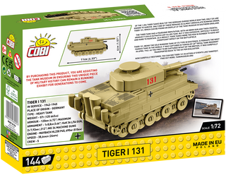 COBI Tiger I 131 Tank 1:72 Scale: Set #3095 Cobi Kit Cobi Toys
