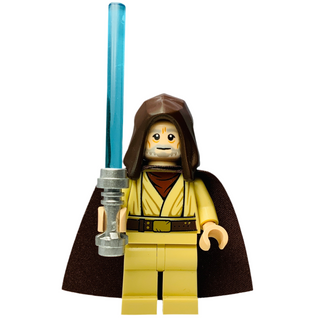 Obi-Wan Kenobi (Old, Standard Cape, Hood Basic), sw1046 Minifigure LEGO® Like New - With Lightsaber
