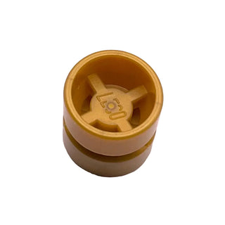 Wheel 11mm D. x 12mm, Hole Notched for Wheels Holder Pin, Part# 6014b Part LEGO® Pearl Gold