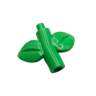 Plant Stem / Stalk with Bar, Bar Holder, and 2 Leaves, Part# 1747 Part LEGO® Bright Green