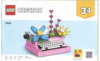 31169-Typewriter with Flowers - INSTRUCTIONS ONLY Instructions LEGO® Slightly Used Book 1