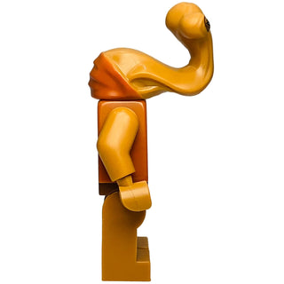 Yellow and orange LEGO Ithorian minifigure with long neck, orange robes, and articulated limbs.