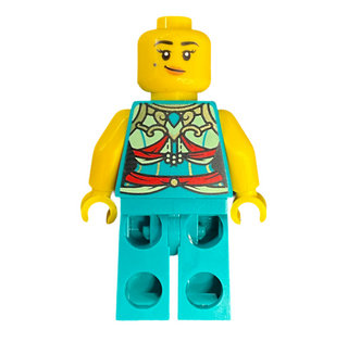 Lunar New Year Parade Participant - Musician, Female, Ornate Dark Turquoise Costume, Black Space Buns, hol315 Minifigure LEGO®