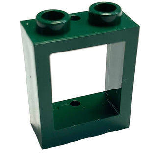 Window 1 x 2 x 2 Flat Front, Part# 60592 Part LEGO® Dark Green