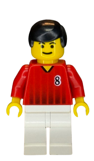 Soccer Player - Red and White Team with Number 8, soc136 Minifigure LEGO®