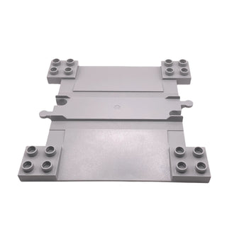 Duplo, Train Track with Ramps for Car Crossing, Part# 6391 Part LEGO® Light Bluish Gray