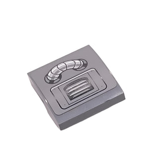 Slope, Curved 2 x 2 x 2/3 with Vent Grille and Pipe Pattern (Sticker), Part# 15068pb048 Part LEGO® Dark Bluish Gray Very Good