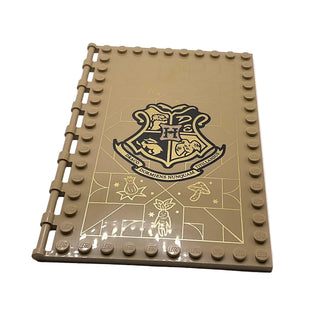 Tile, Modified 10x16 with Studs on Edges and Bar Handles with Hogwarts Herbology Class Pattern, Part# 69934pb004 Part LEGO® Dark Tan Very Good
