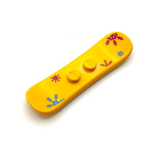 Minifigure Utensil, Snowboard Small with Snowflake Pattern, Part #93218pb06 Part LEGO® Bright Light Orange  
