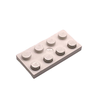 Electric Plate 2x4 with Contacts, Part# 4757c01 Part LEGO® White Very Good