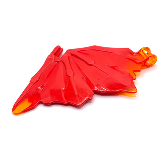 Dragon Wing 9 x 6 with Marbled Red Pattern, Part# 79898pb02 Part LEGO® Red - Trans-Orange