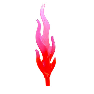Wave Rounded Straight Large with Bar End (Flame) with Marbled Satin Trans-Dark Pink Pattern, Part# 85959pb07