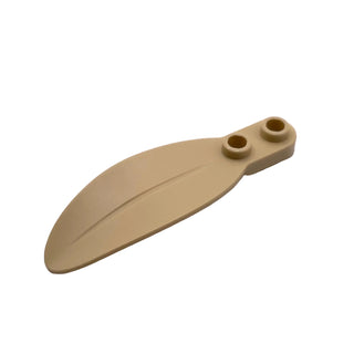 Plant Plate, Round 1 x 2 with Rounded Leaf, Part# 3565 Part LEGO® Tan