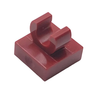 Tile, Modified 1x1 with Open O Clip, Part# 15712 Part LEGO® Dark Red