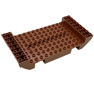 Boat, Hull Large Middle 8x16x2 1/3 with 8 or 9 Holes, Part# 2560 Part LEGO® Reddish Brown  