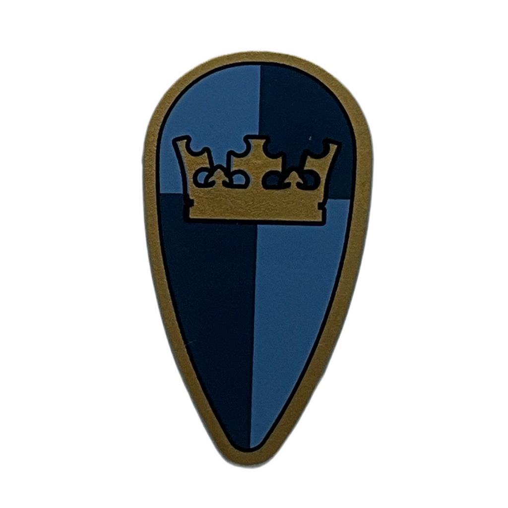 Shield Oval with Gold Crown on Dark Blue, Medium Blue Quarters Backgro ...