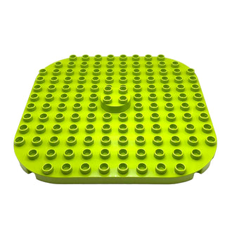 Duplo, Plate 12 x 12, Rounded Corners with Raised 2 x 2 Center Cylinder, Part# 26836 Part LEGO® Lime
