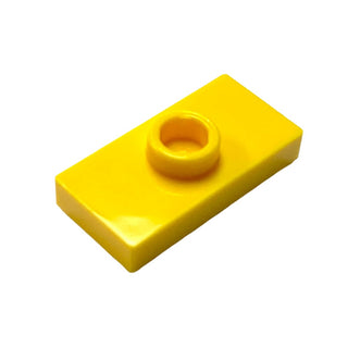 Plate, Modified 1 x 2 with 1 Stud with Groove and Bottom Stud Holder (Jumper), Part# 15573 Part LEGO® Yellow  