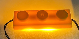 1x3 LED Light Up Plate, DIY System, Reconnectable, LB1x3-LA Custom Parts United Brick Co® Amber/Yellow