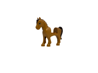 Horse with 2 x 2 Cutout with Dark Tan Eyes, Dark Brown Mane and Tail Pattern, 93083c01pb05 Minifigure LEGO®