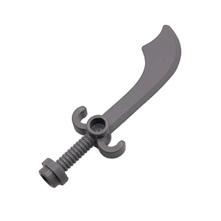 Minifigure, Weapon Sword, Scimitar, Part# 43887 Part LEGO® Dark Bluish Gray Very Good