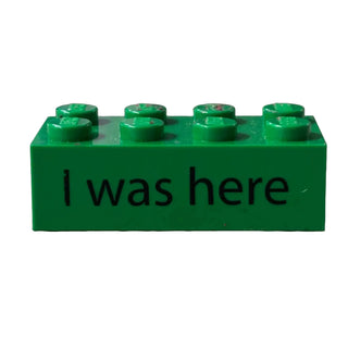 2014 Kornmarken LEGO® Factory Tour Brick "I Was Here" Part LEGO® Green