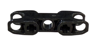 Technic, Axle and Pin Connector 2 x 5 with 2 Ball Joint Sockets, Closed Sides, Closed Axle Holes, Part# 61053 Part LEGO® Black Like New