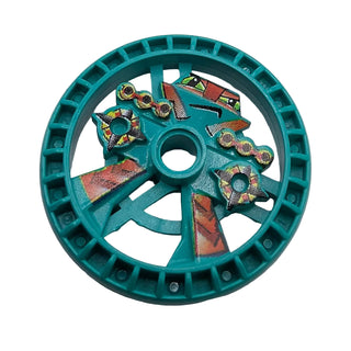 Technic, Disk 5x5 - RoboRider Talisman Wheel, Blazooka Mold with Robot Pattern, Part# 32303pb01