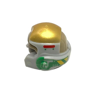 Minifigure, Headgear Helmet SW Rebel with Dark Tan, Gold and Green A-Wing Pilot Pattern, Part# 11538pb04 Part LEGO®