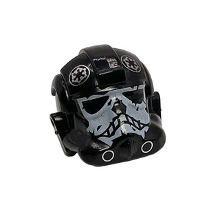 Minifigure, Headgear Helmet SW Stormtrooper Type 2 Black Ace Skull Pattern, Part# 87556pb10 Part LEGO® Black Very Good