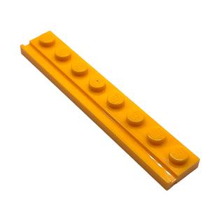 Plate, Modified 1x8 with Door Rail, Part# 4510 Part LEGO® Bright Light Orange