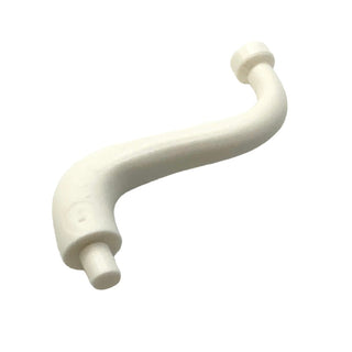 Tail/Trunk with Bar End - Short Curved Tip, Part# 43892 Part LEGO® White  
