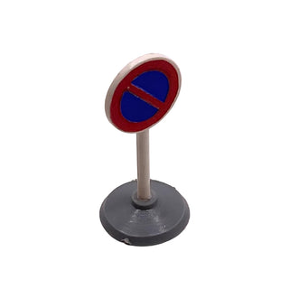 1955 HO Scale Road Sign with Post, Round with No Parking Part LEGO® Excellent