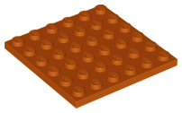 Plate 6x6, Part# 3958 Part LEGO® Dark Orange 1 Part
