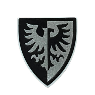 Minifigure Shield Triangular Short with Black and Silver Falcon with Black Border Pattern, 3846pb055 Part LEGO®